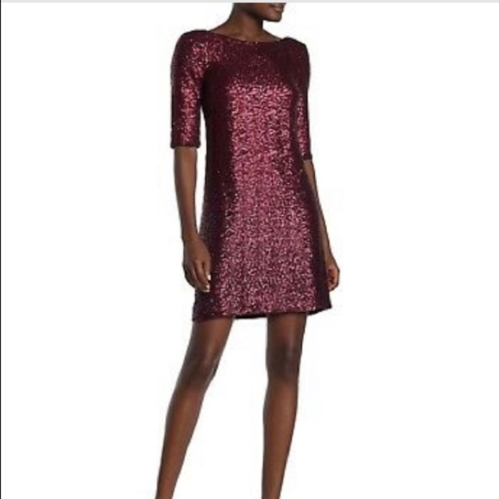 Betsy Johnson ladies size 14 maroon sequin dress